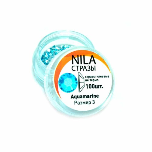 Стрази в баночці Nila Aquamarine 100...