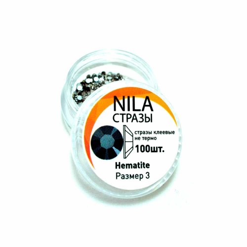 Стрази в баночці Nila Hematite 100...