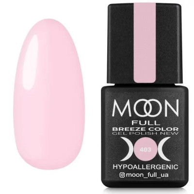 Гель лак Moon Full Breeze color №403 бледно-розовый