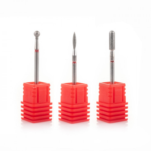 Набор насадок для маникюра и педикюра, 3 шт. ( SET 2 RED)