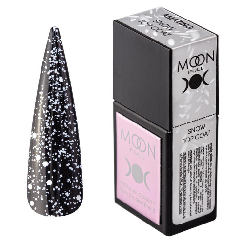 Moon Full Amazing Snow Top Coat - топ для гель лаку без липкого шару, 12 мл.
