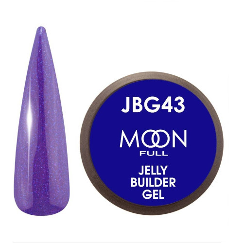 Гель-желе для наращивания Moon Full Jelly Builder Gel №43 фиолетовый с шимером, 30 мл.